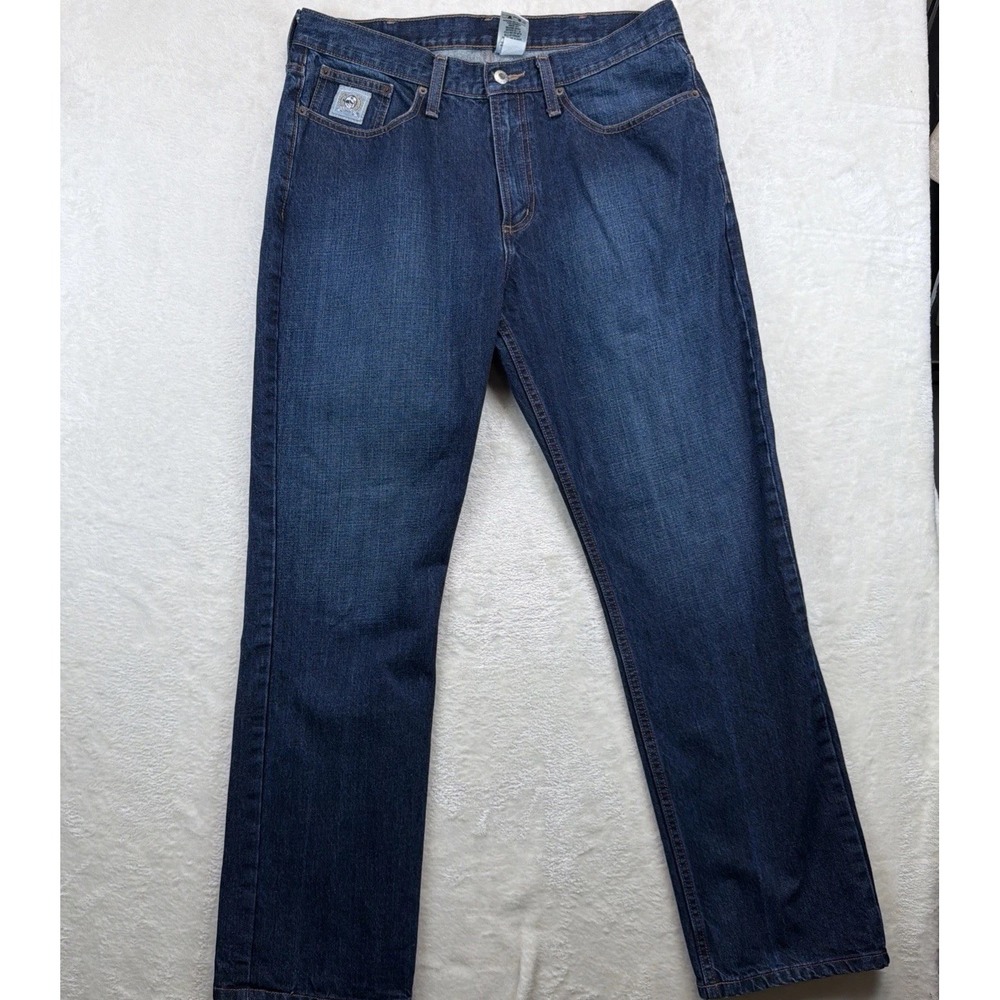 Cinch Silver Label Mens Jeans 35x32 Slim Straight Dark Stone Western Cowboy